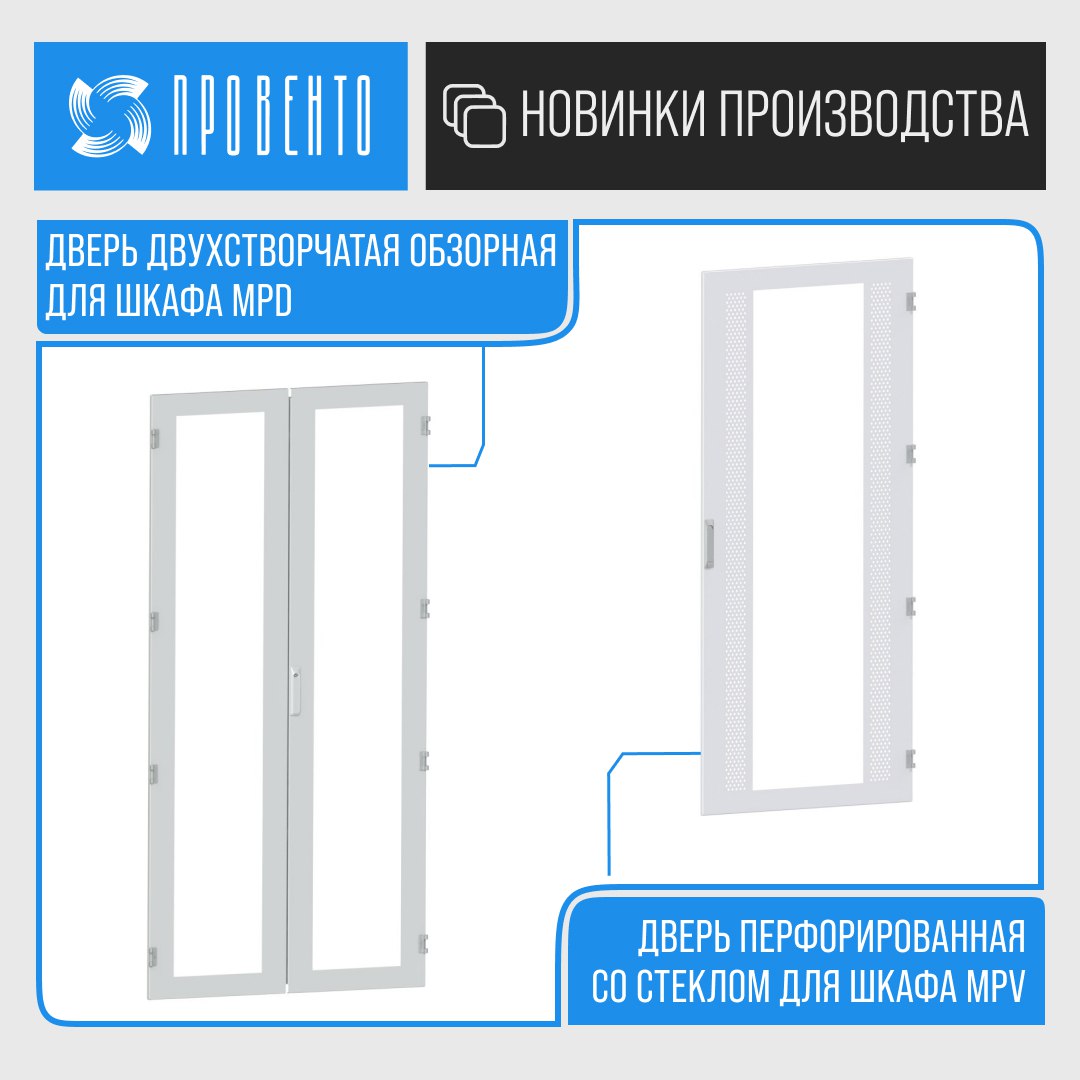 Новинки! Дверь двухстворчатая обзорная и перфорированная со стеклом